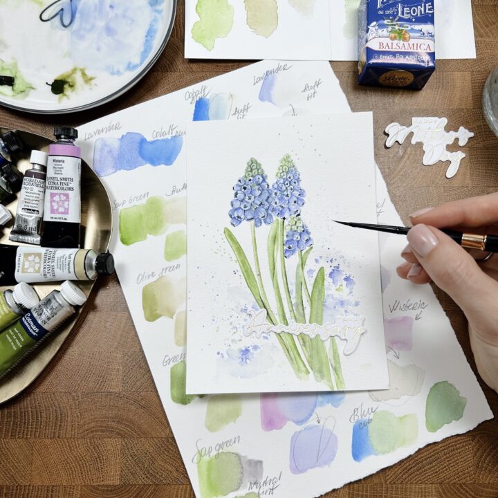 Corso online di acquerello “Muscari”